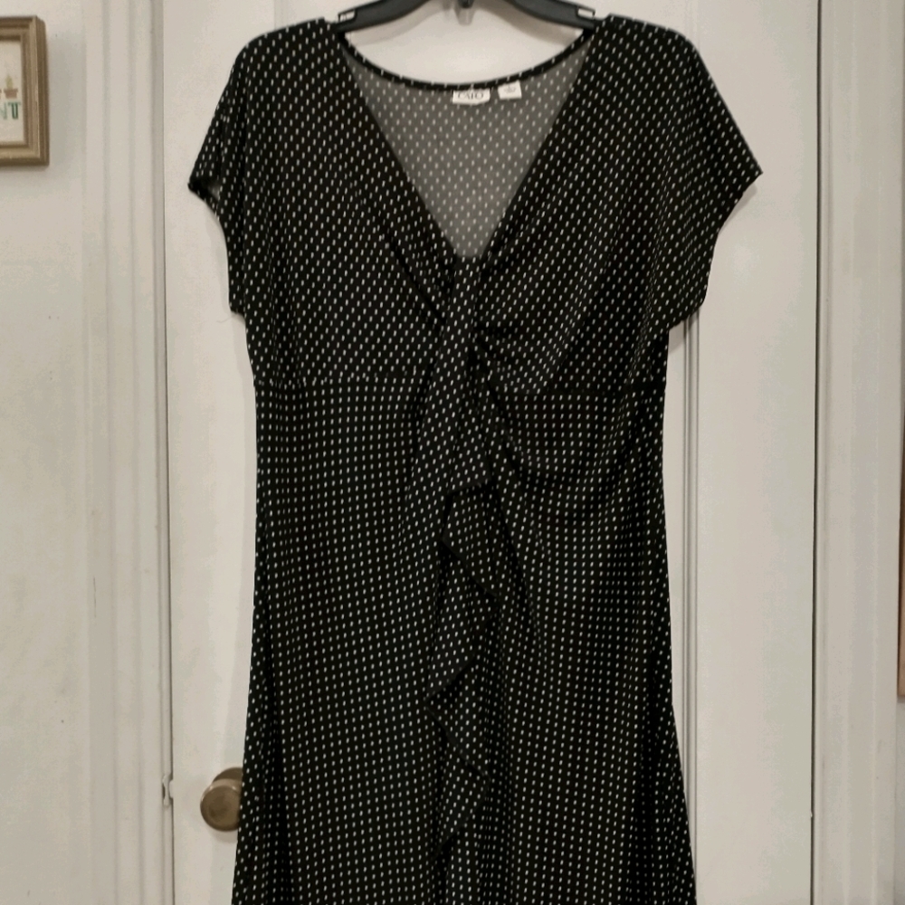 Black and white polka dot dress